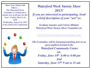 Waterford Week Variety Show