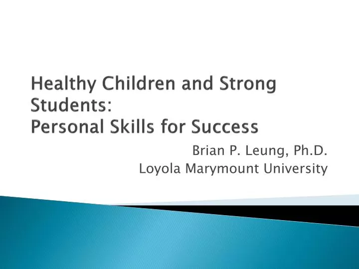 healthy children and strong students personal skills for success