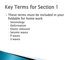 Key Terms for Section 1