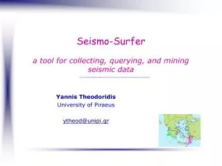 Seismo-Surfer a tool for collecting, querying, and mining seismic data