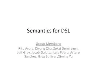 Semantics for DSL