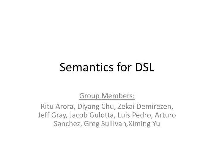 semantics for dsl