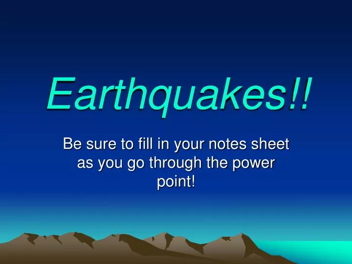 earthquakes