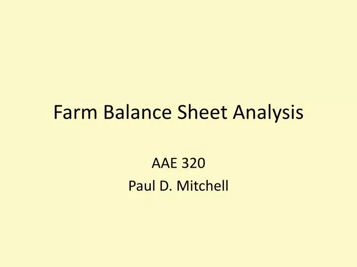 farm balance sheet analysis
