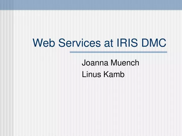 web services at iris dmc