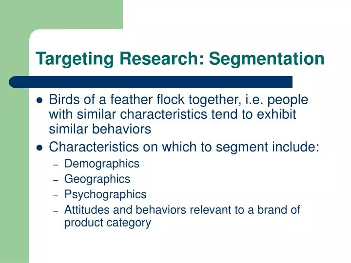 targeting research segmentation