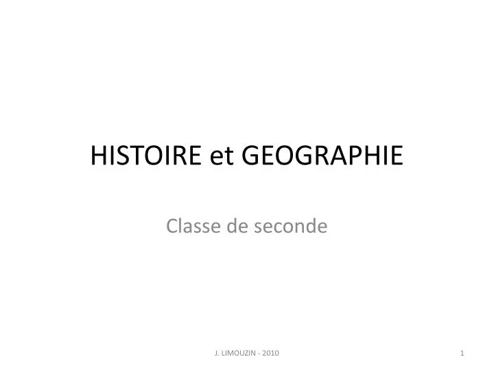 histoire et geographie
