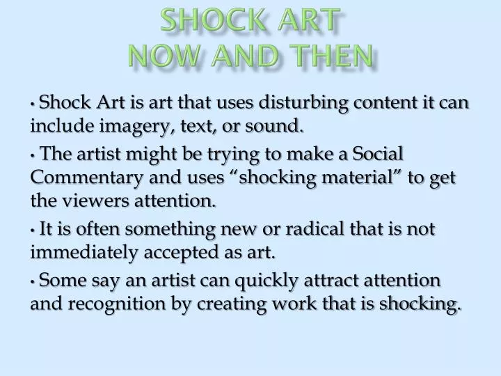 shock art now and then