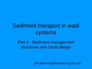 Sediment transport in wadi systems