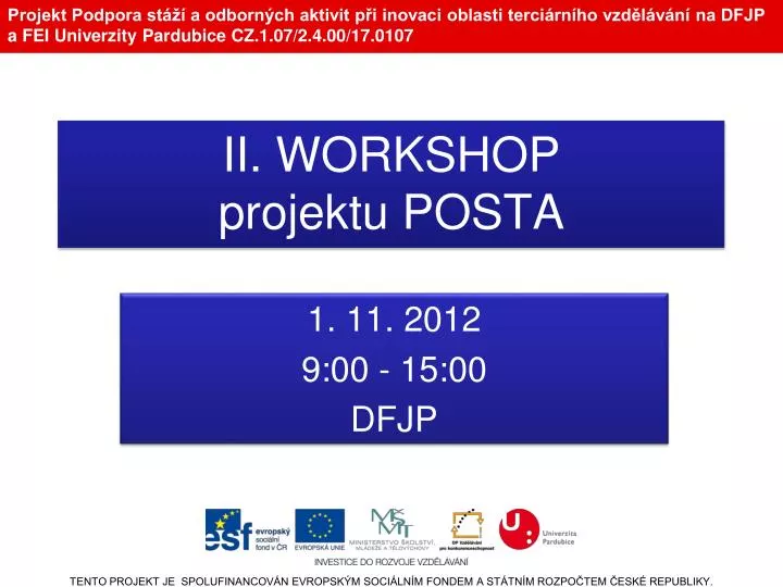 ii workshop projektu posta