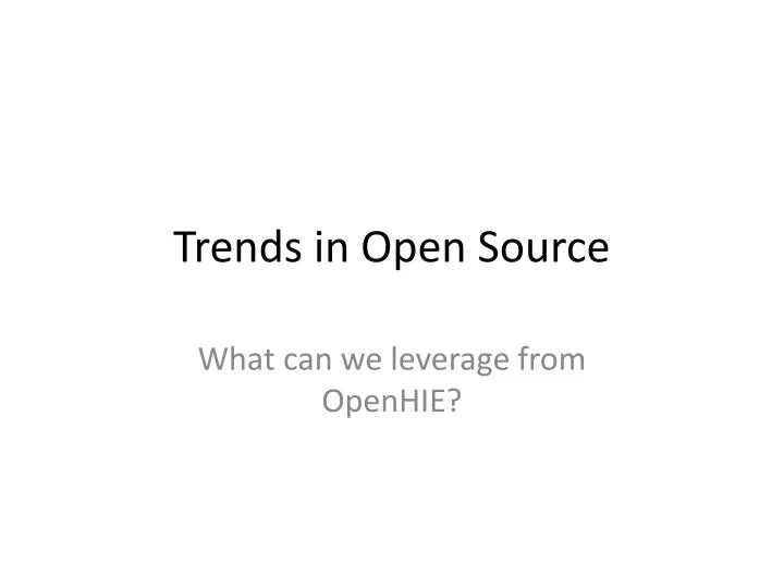 trends in open source