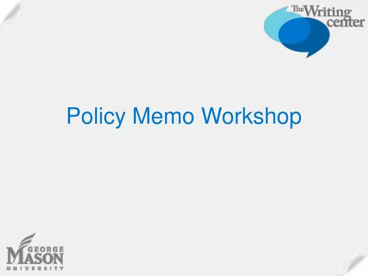 policy memo workshop