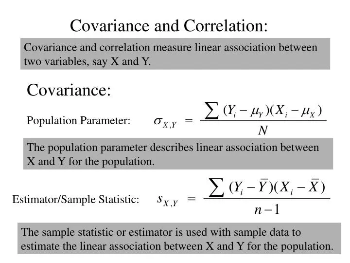 covariance and correlation