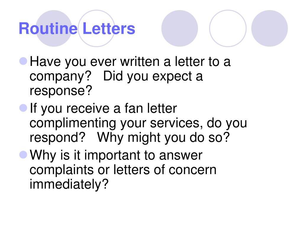 PPT - Routine Letters PowerPoint Presentation, free download - ID:3122328