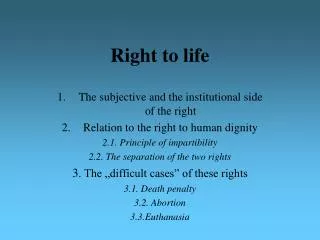 Right to life
