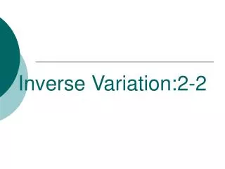 inverse variation 2 2