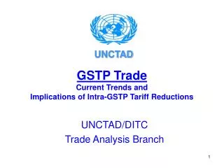 GSTP Trade Current Trends and Implications of Intra-GSTP Tariff Reductions