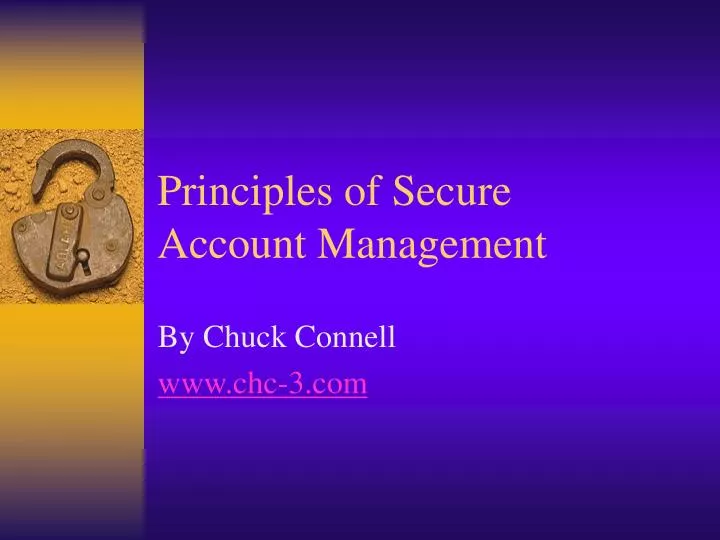 principles of secure account management