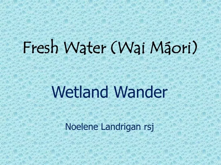 fresh water wai m ori
