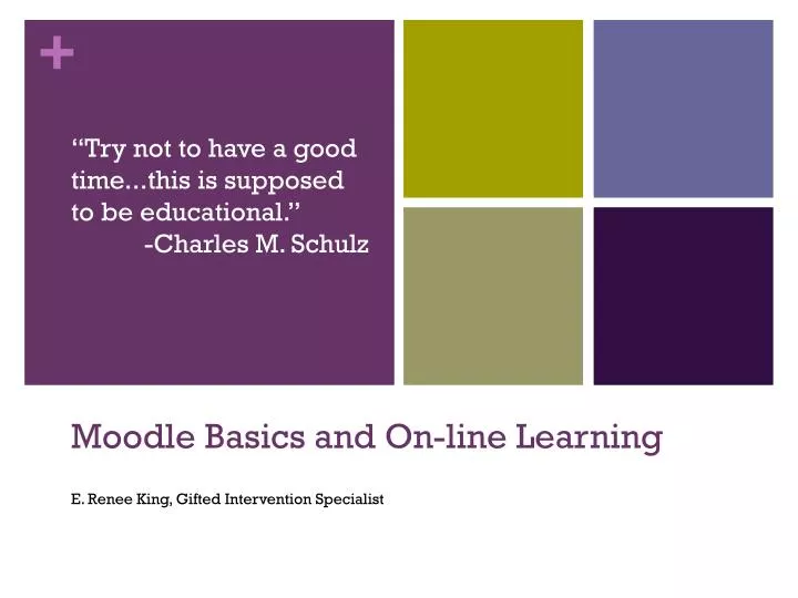 moodle basics and on line learning