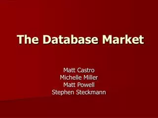 The Database Market