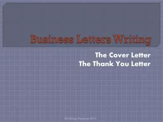 Business Letters Writing