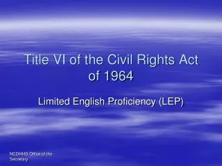 Title VI of the Civil Rights Act of 1964