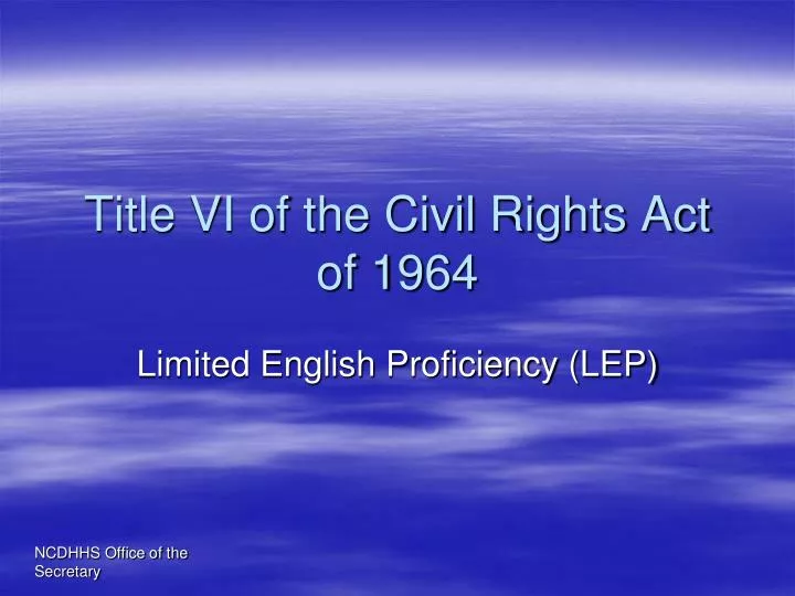 title vi of the civil rights act of 1964