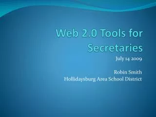 Web 2.0 Tools for Secretaries