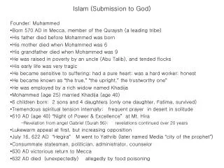 Islam (Submission to God)