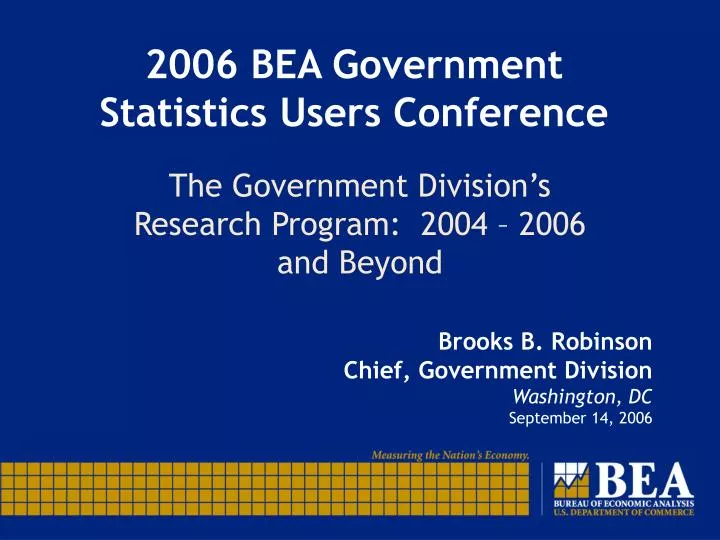 2006 bea government statistics users conference