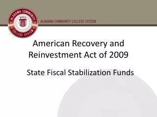 American Recovery and Reinvestment Act of 2009