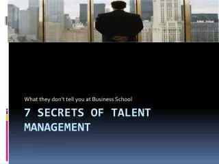 7 Secrets of Talent Management