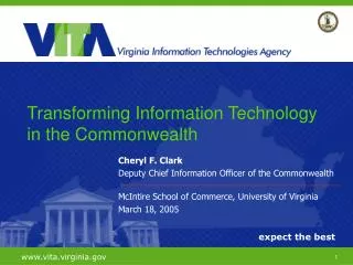 Cheryl F. Clark Deputy Chief Information Officer of the Commonwealth