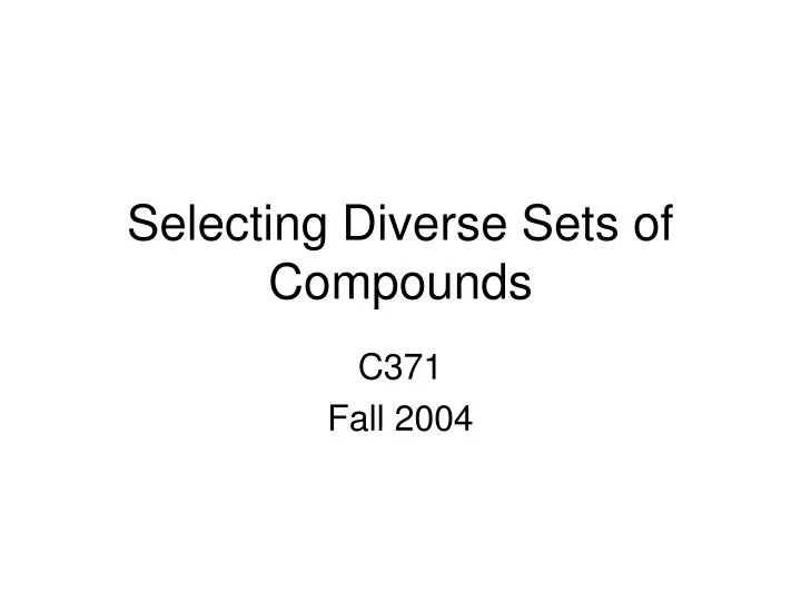 selecting diverse sets of compounds