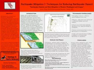 Earthquake Mitigation I: Techniques for Reducing Earthquake Hazard