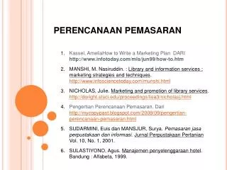 perencanaan pemasaran