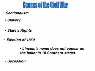 Causes of the Civil War