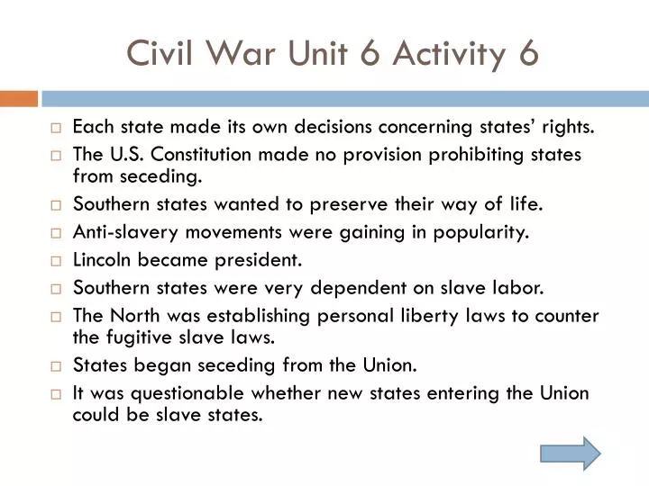 civil war unit 6 activity 6