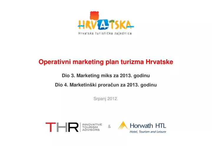 operativni marketing plan turizma hrvatske