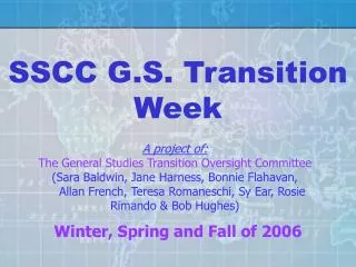SSCC G.S. Transition Week