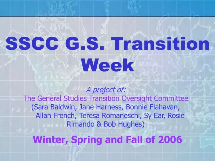 sscc g s transition week