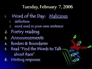 tuesday february 7 2006