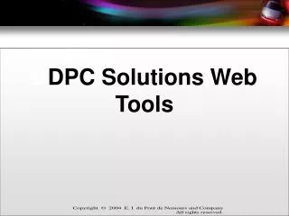 D DPC Solutions Web Tools