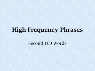 high frequency phrases