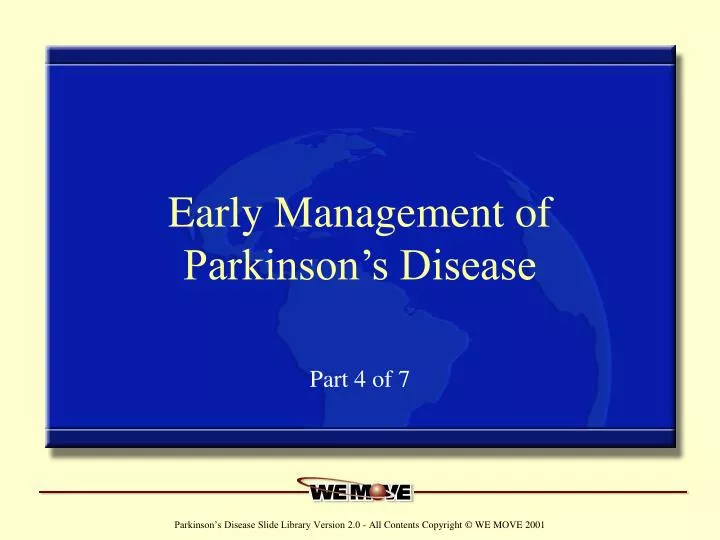 early management of parkinson s disease