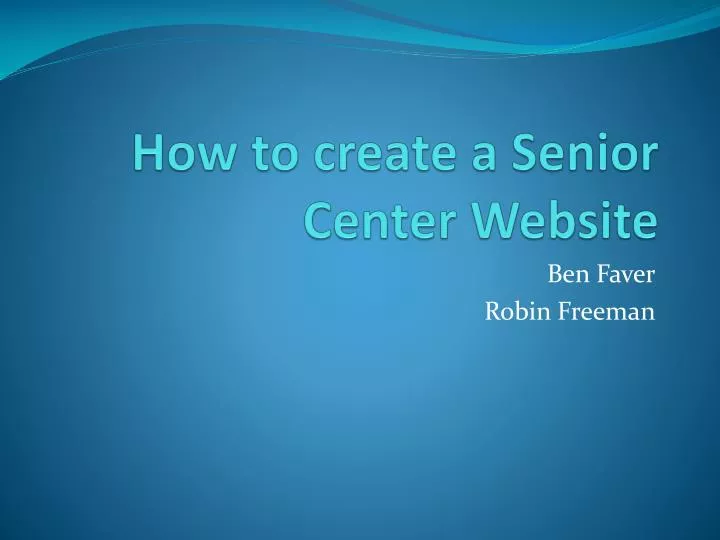 how to create a senior center website