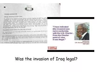 Was the invasion of Iraq legal?