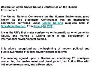Declaration of the United Nations Conference on the Human Environment