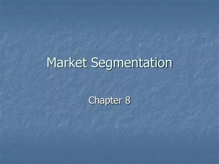 market segmentation